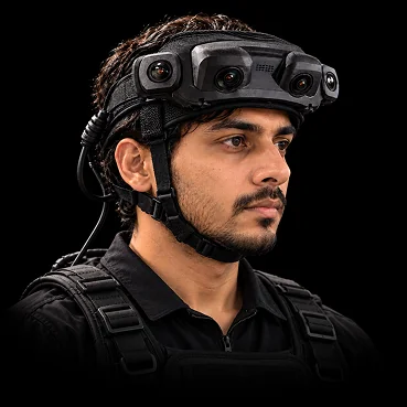 XPhi Capture headset worn by an operator