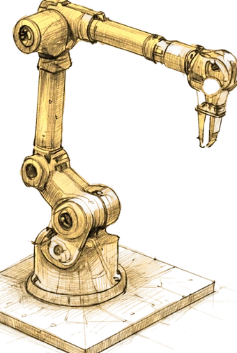 Robot arm trained on the data