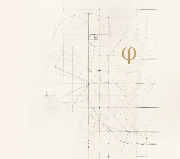 Geometric grid and golden ratio sketch